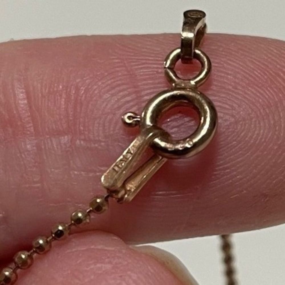 Rose Gold 925 Sterling Silver Bead Ball Chain Necklace italy W/ 17.5" - Picture 9 of 16